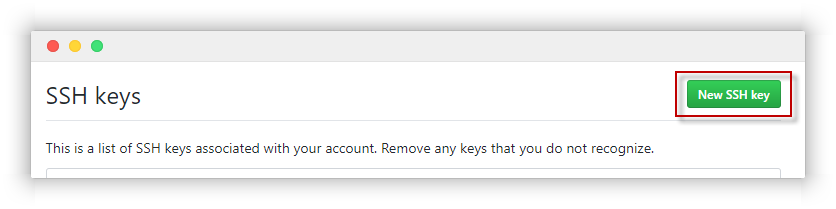 Refer New SSH key